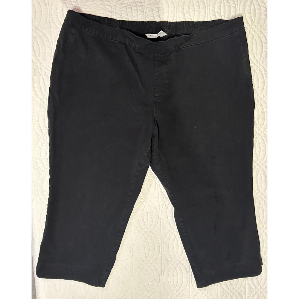 Isaac Mizrahi Live! Black Capri Pants US 28WP Elastic Waist Womens
